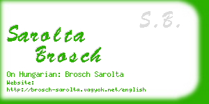 sarolta brosch business card